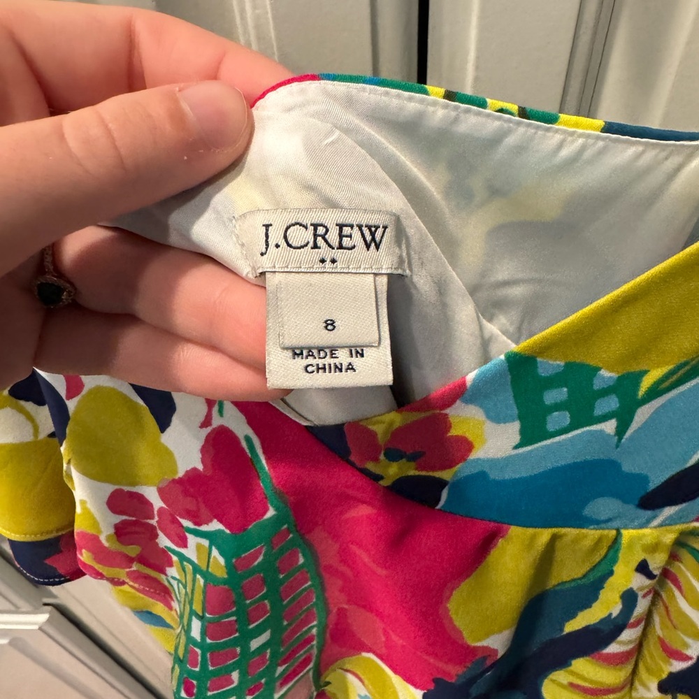 J. Crew Blue and Pink Asymmetrical Sundress - Picture 6 of 6